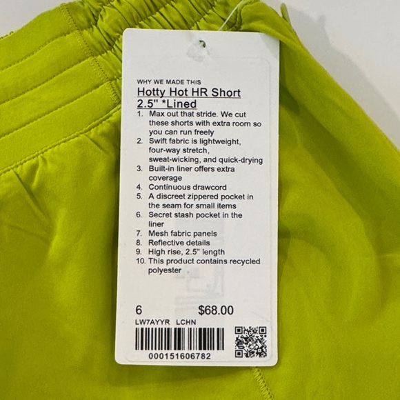 Lululemon Athletica Women's Lime Green Athletic Shorts - Picture 2 of 3